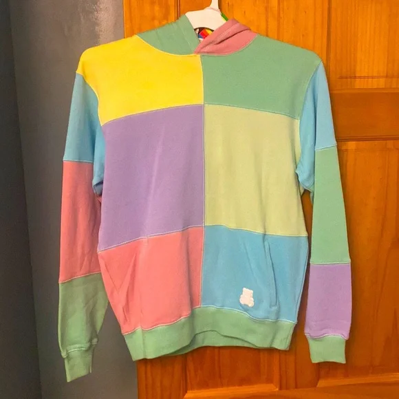 Teddy Fresh Patchwork Sunrise Mint Colorblock Hoodie